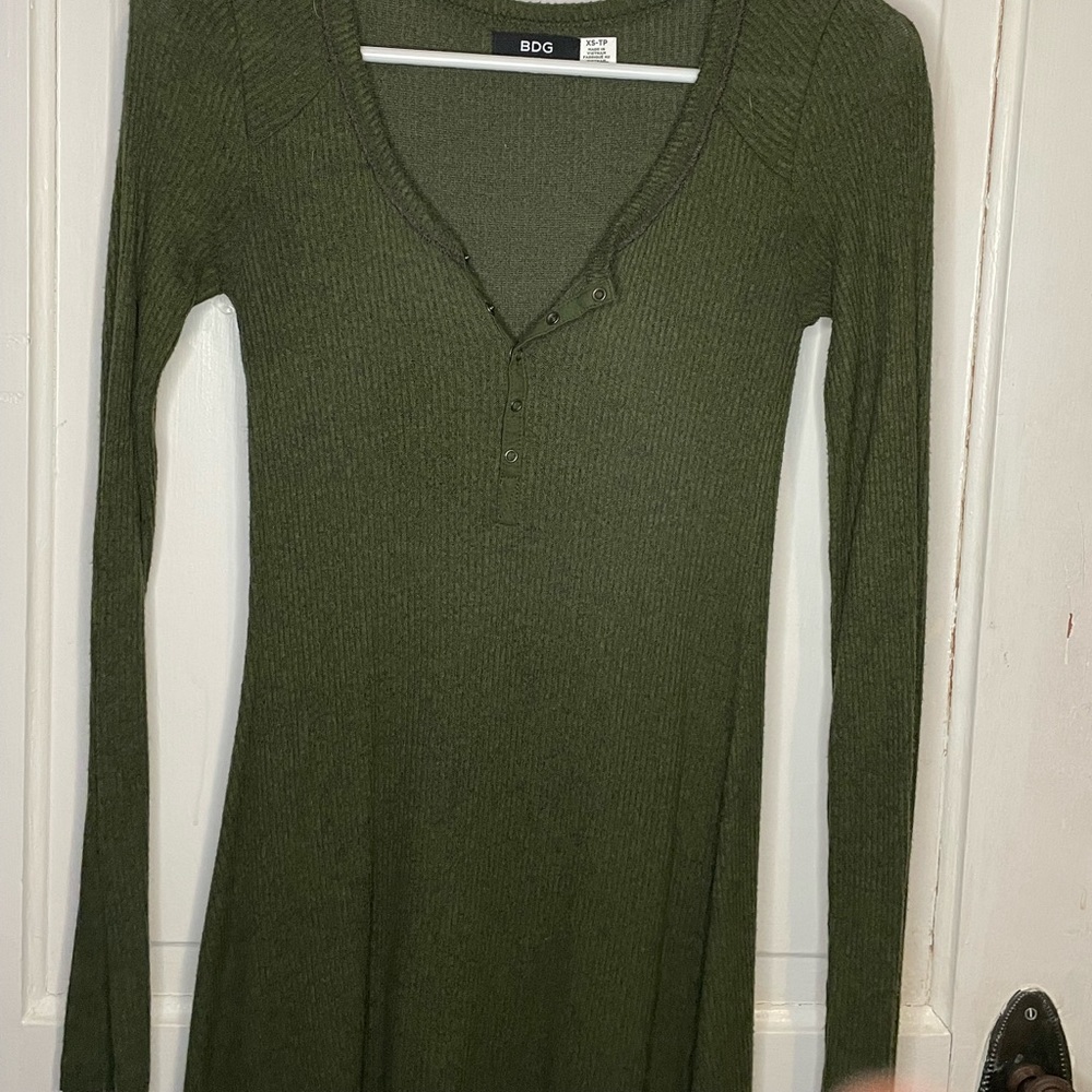 BDG Brand Slim Green long Sleeved Dress